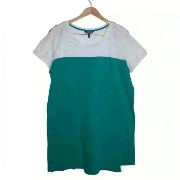 NICOLE MILLER COLORBLOCK TUNIC DRESS - Picture 1 of 13